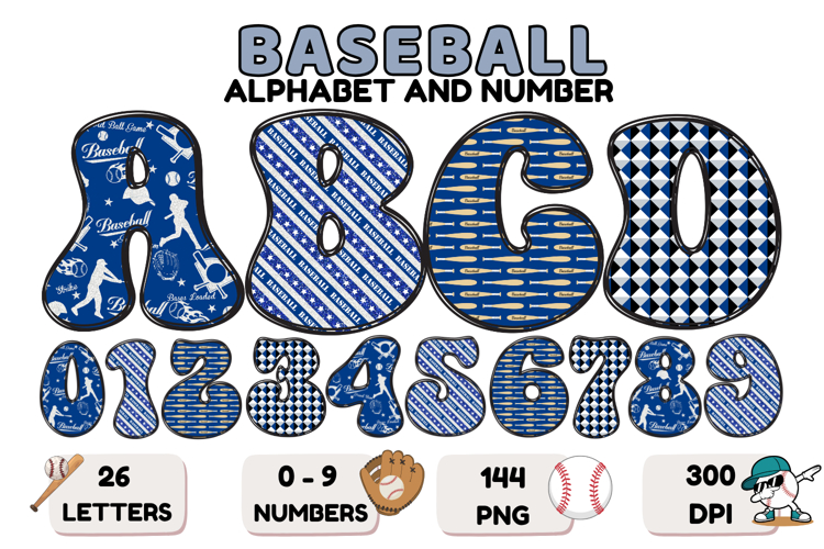 Baseball Sport Alphabet png clipart, baseball letters doodle