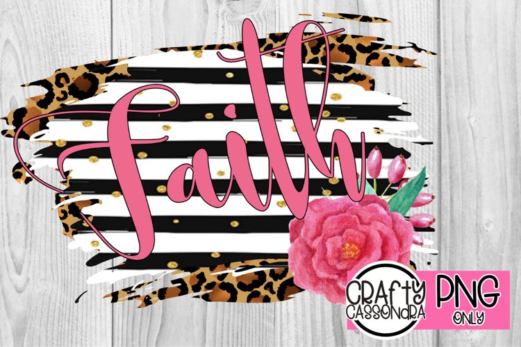 sublimation design/leopard/black and white stripes/faith png example image 1
