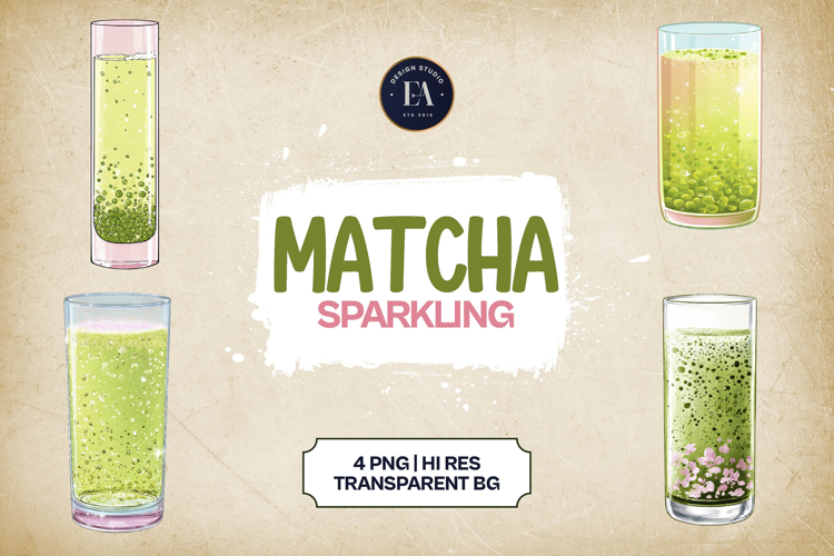 Sparkling Matcha Clipart 4 PNG