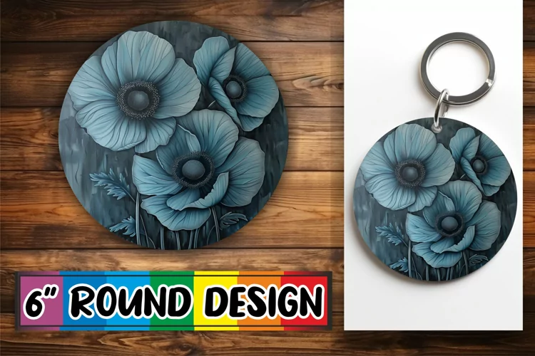 Radiant Blossom Sublimation Circles - Keychain & Car