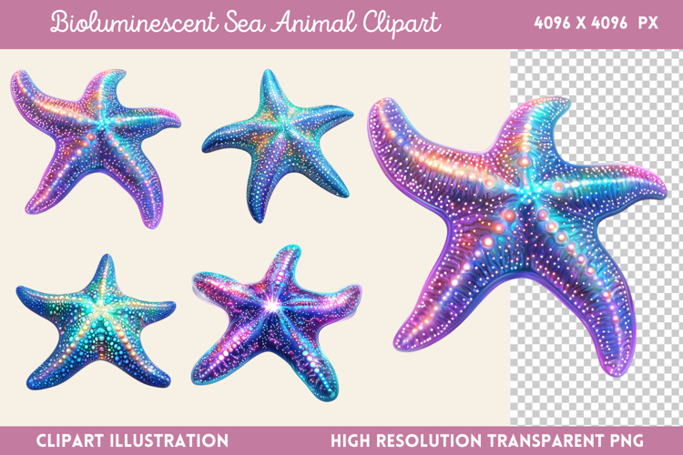 Bioluminescent Sea Animal Clipart PNG