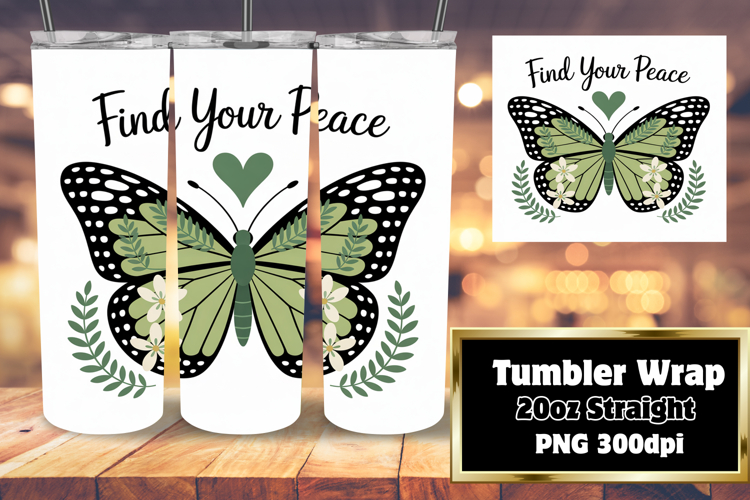 EXCLUSIVE 20oz Tumbler Design , Butterfly