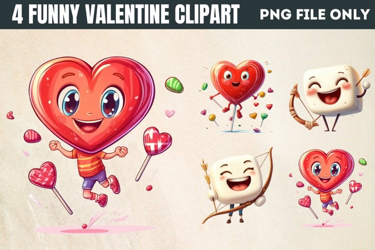 Funny Valentine Clipart PNG example image 1