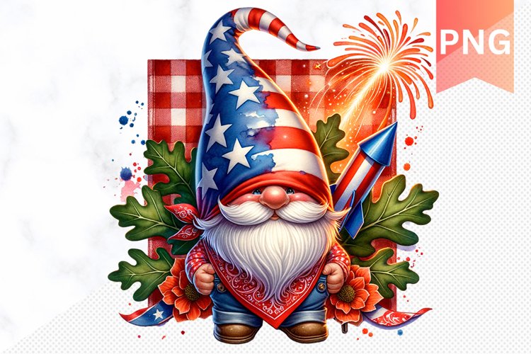 4th Of July Gnome Clipart Image 13