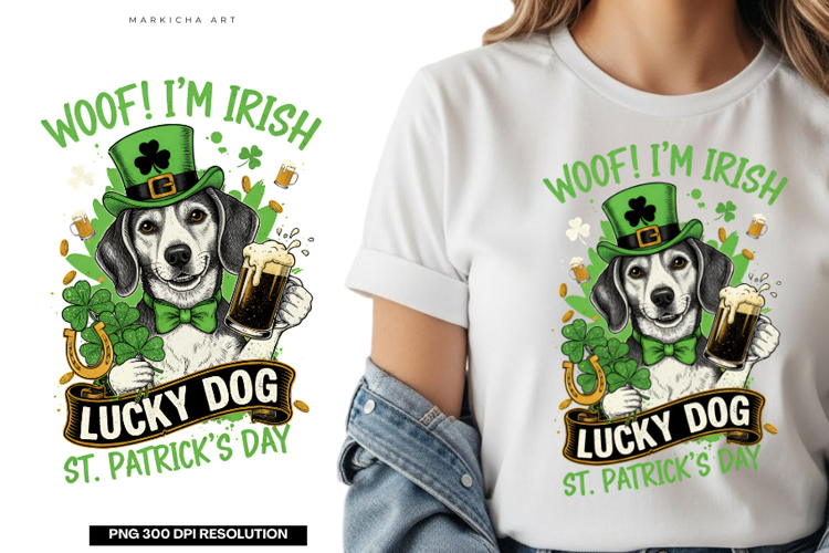 St Patrick Day Dog Png Sublimation - Cute St patrick Dog