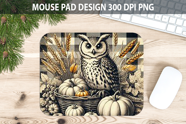 Owl Mouse pad Sublimation - Thanksgiving PNG Design