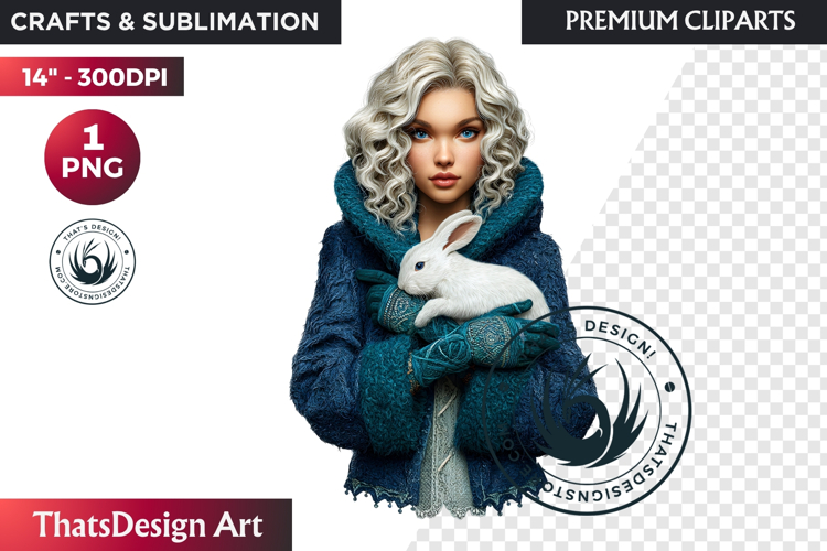 Cosy Winter Girl Clipart, Fashion Girl PNG, christmas