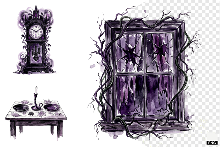 Halloween Haunted Cottage Clipart