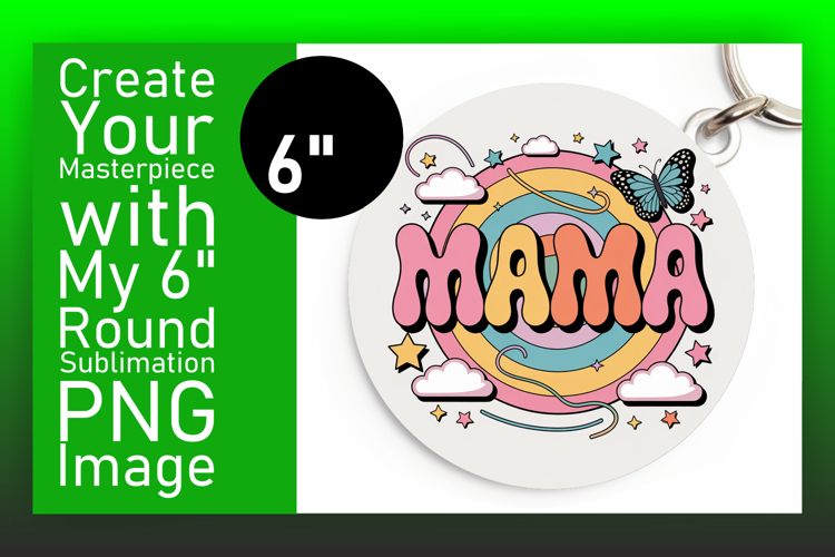 Bright Round Design Car Coaster , Mama