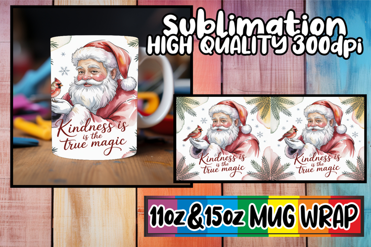 Playful evenings 11oz 15oz sublimation wrap, Funny Santa