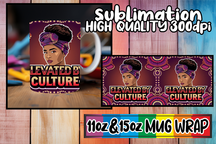 Colorful days sublimation print wrap, Black Woman