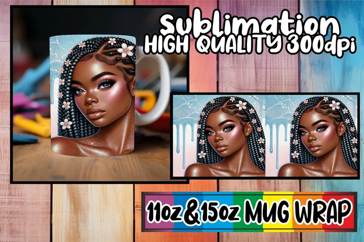 Uplifting days 11oz 15oz sublimation wrap, Afro Girl