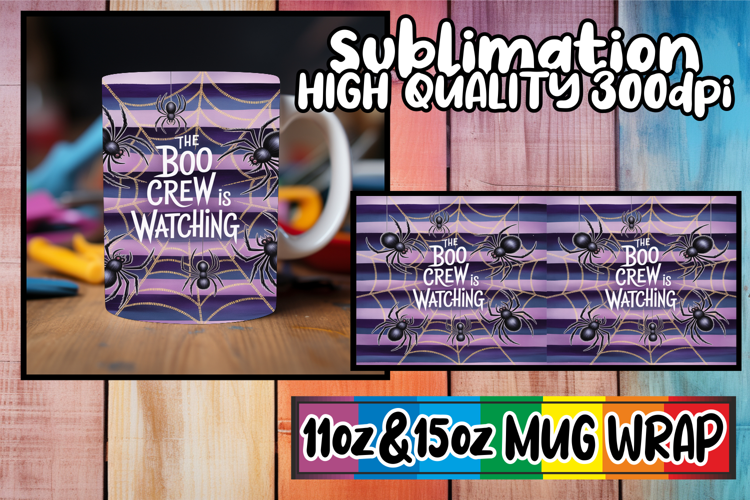 Radiant vibes 11oz 15oz sublimation wrap, Halloween