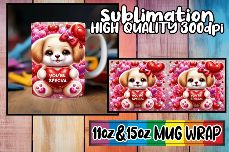 Simply stunning sublimation 11oz 15oz mug wrap, Valentines