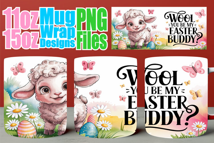 Graceful days sublimation mug wrap, Easter example image 1