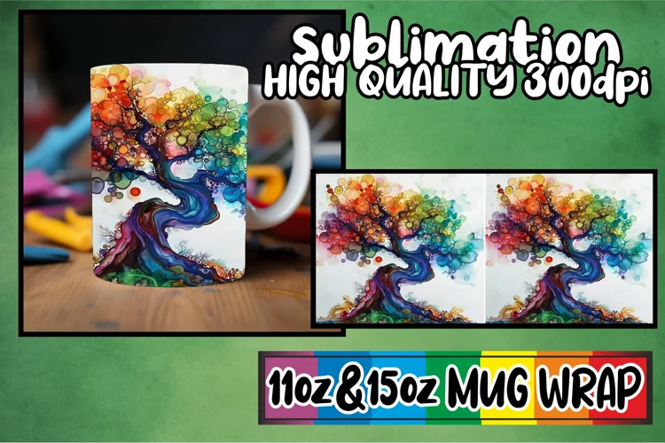 Enchanting Tree Mug Sublimation Wrap - Spring Design