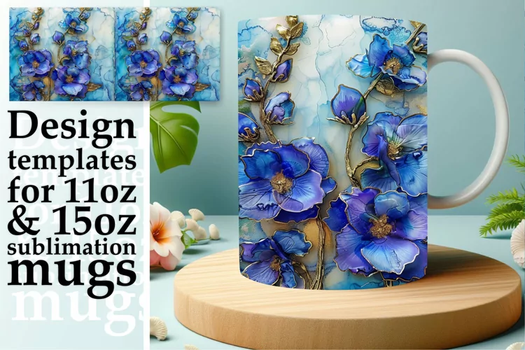 Vibrant Blossom Dreamland Mug Wrap: Sublimation - 11oz/15oz