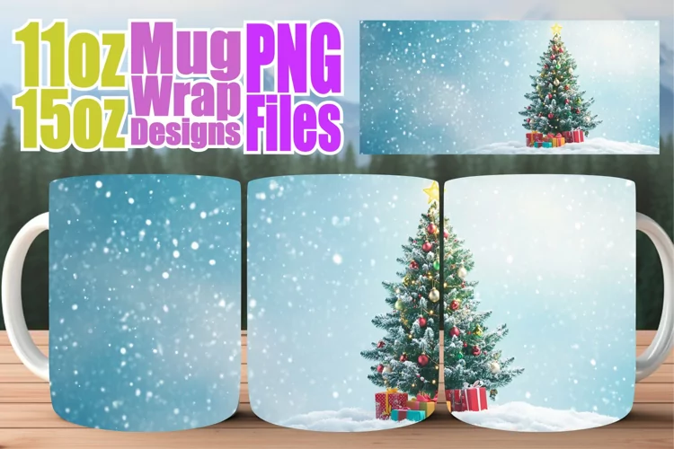 Happy hearts sublimation mug wrap, Winter