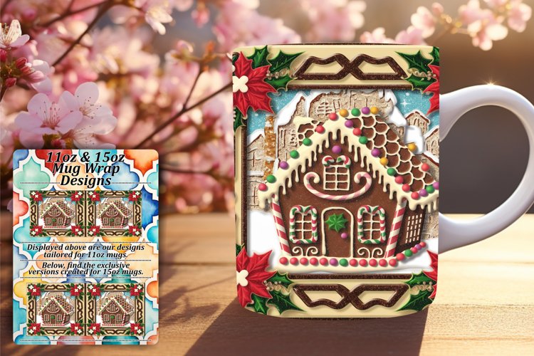 VIVID 15oz Mug Wrap PNG Template , 3D Xmas