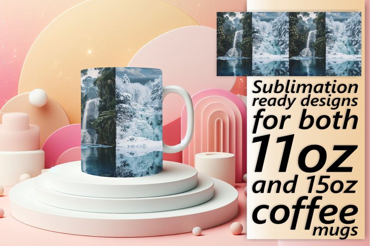 Captivating Landscape Mug Wrap for Sublimation 11oz/15oz