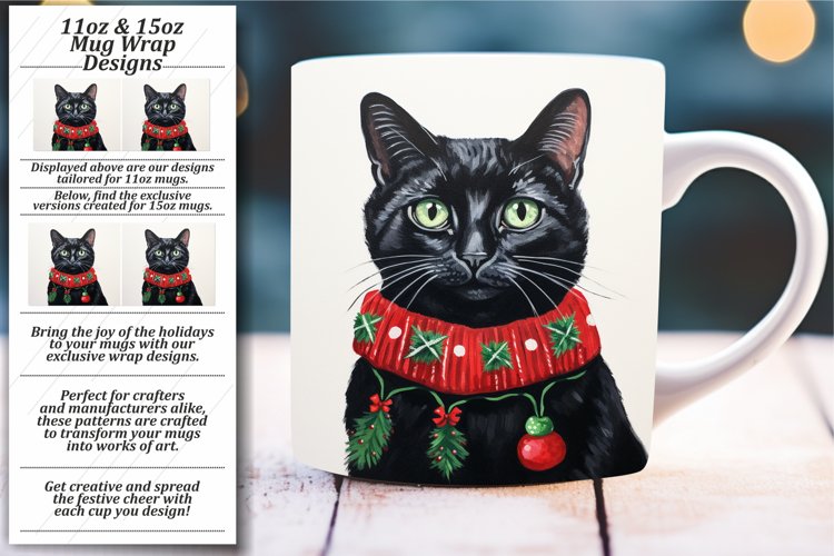 Xmas Cat Fun Mug Design: 11oz/15oz