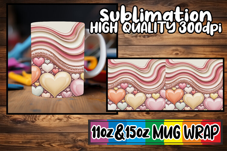 Sweet mornings 11oz 15oz mug wrap, Pattern example image 1