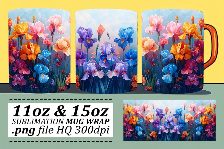 Floral Springtime Mug Wrap - Pattern 11oz 15oz example image 1