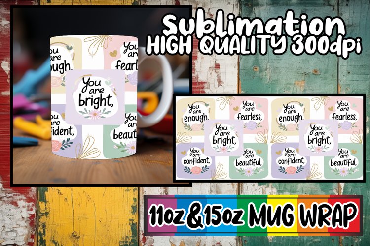 Blissful memories 11oz 15oz mug wrap, Quote example image 1