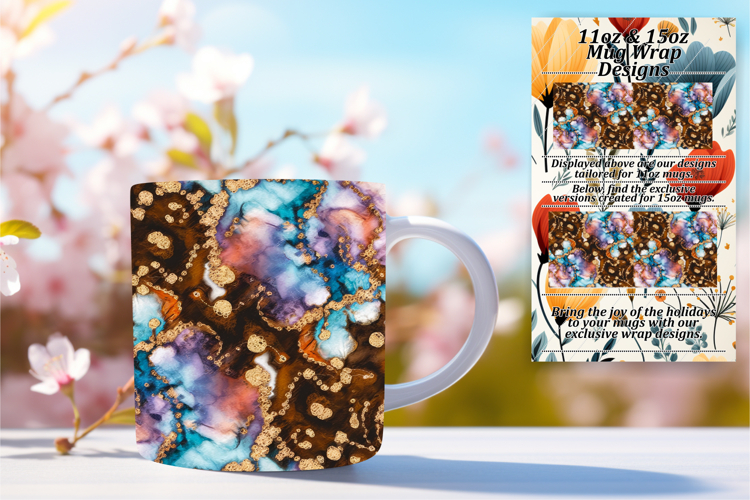 Sleek 11oz Png Mug Wrap Artwork , Abstract Pattern