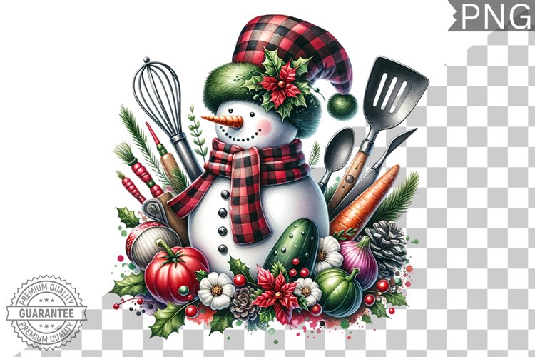 Christmas Snowman Sublimation - Clipart PNG Design