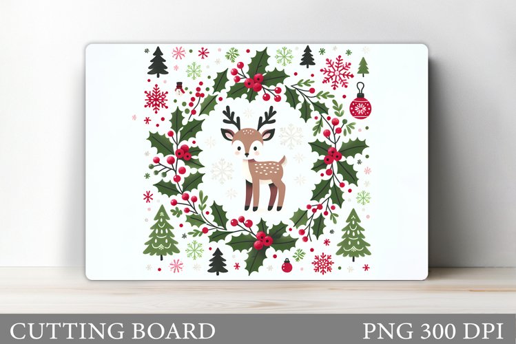 Christmas Deer Cutting Board. Christmas Cutting Board Design example image 1