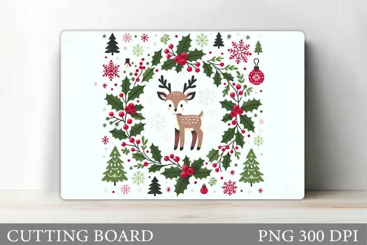 Christmas Deer Cutting Board. Christmas Cutting Board Design