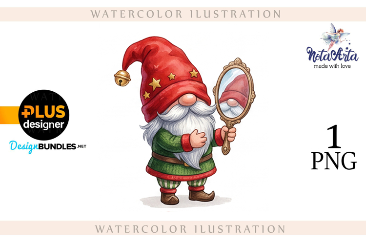 Watercolor Christmas gnomes, Christmas Gnomes