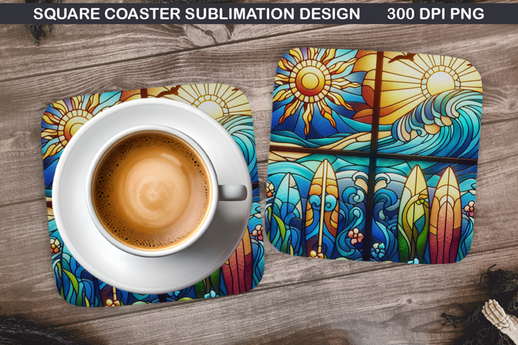 Summer Coaster Sublimation, Summer Coaster PNG Design