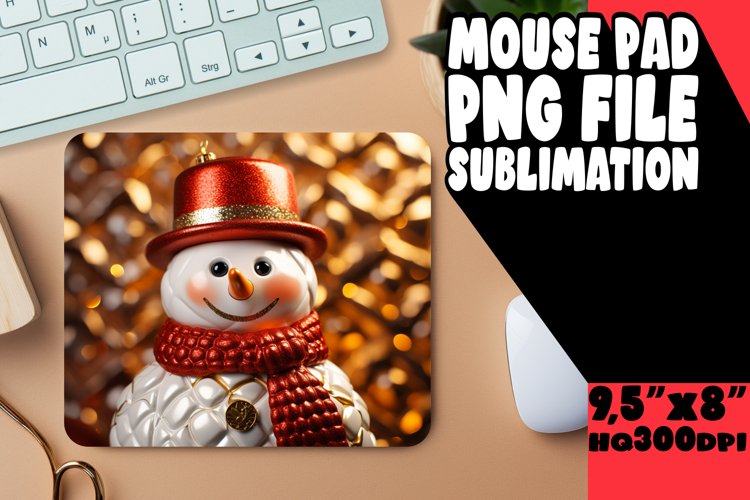 3D Puff Holiday Mouse Pad Sublimation Winter Design