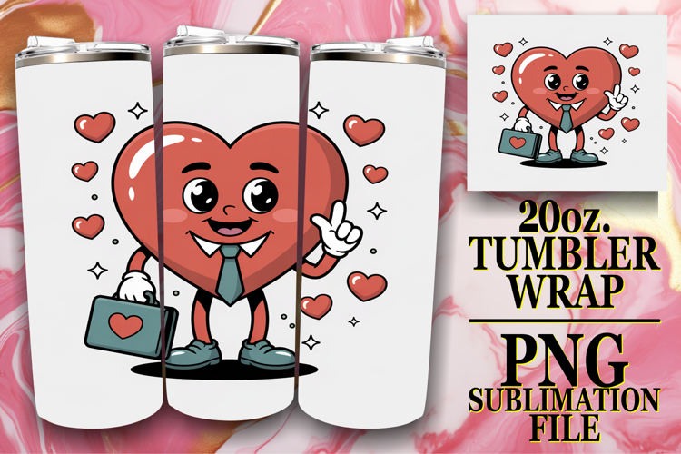 Joyful Reflections 20oz tumbler wrap, Valenines Heart