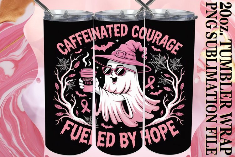 Sweet Inspirations 20oz tumbler wrap, Ghost Cancer