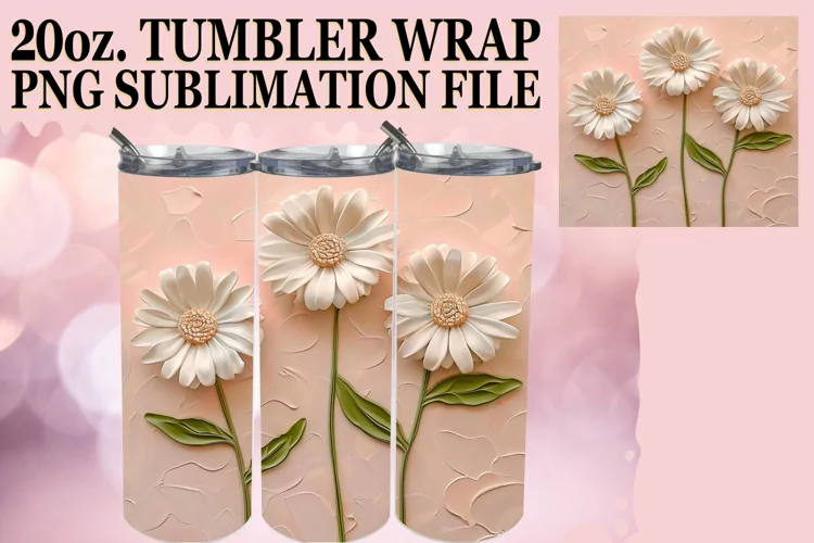 Elegant Bloom Paradise: 3D Tumbler Sublimation