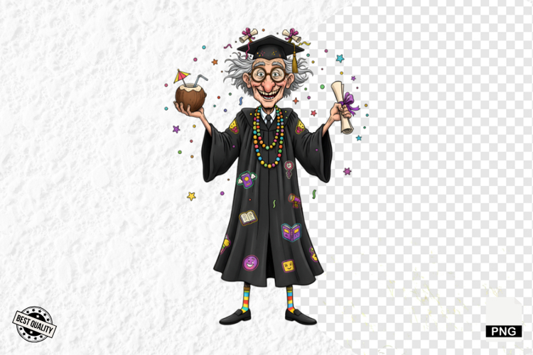 Whimsical Graduation Grandpa Clipart