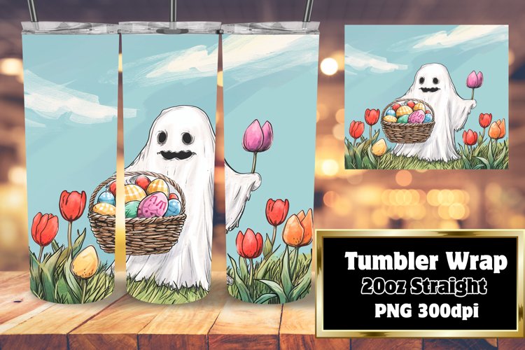 Playful Ghost Art on Tumbler