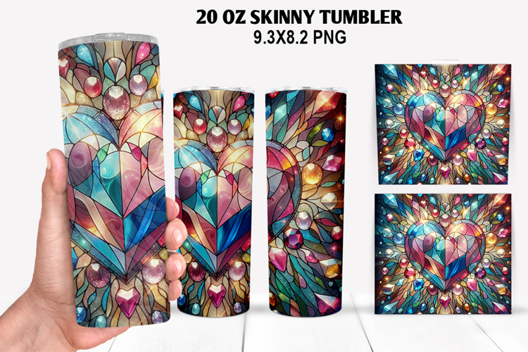 Valentine Skinny Tumbler 20oz Wrap Design, Valentine Tumbler