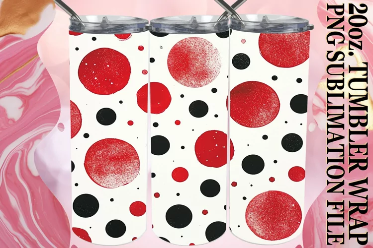 Red Sparkle Pattern Sublimation for Tumblers