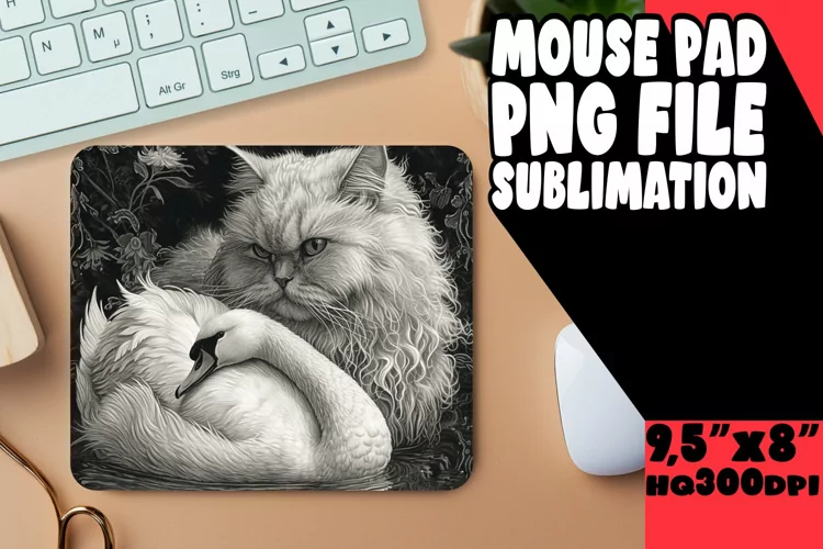Charming Cat Design Mouse Pad
