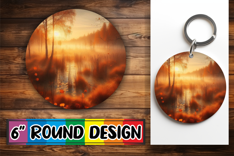 Bright Ornaments Round Sublimation, Autumn