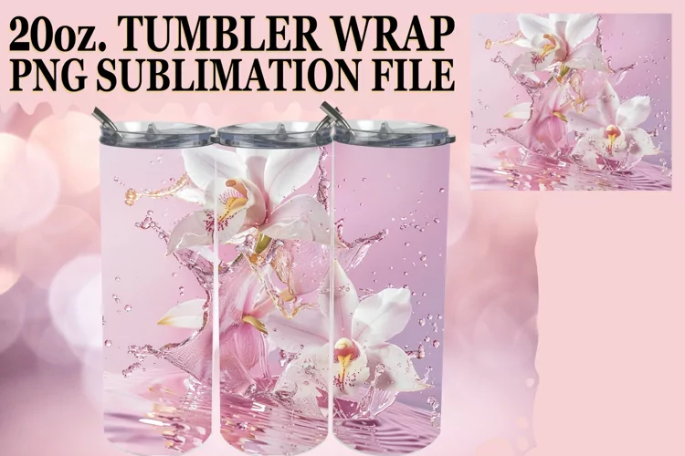 Watercolor Harmony: Sublimation Wrap - 20oz Tumbler