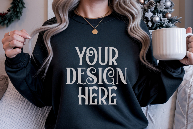 Black Gildan 18500 Sweatshirt Mockup, Unisex mockups