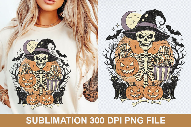 Halloween Skeleton Sublimation - Halloween PNG Design