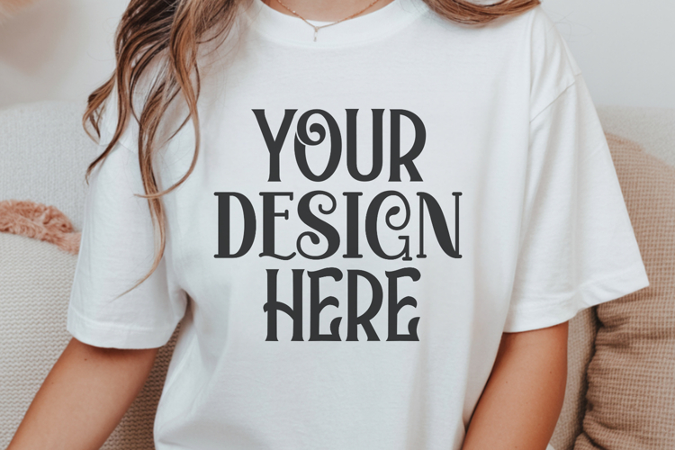 Ivory Comfort Colors 1717 Christmas Mockup, CC 1717