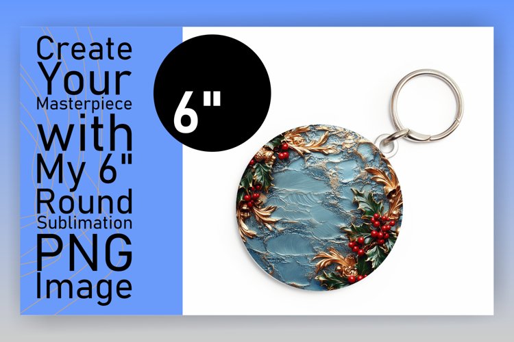 Charming Round Design Keychain Template , Christmas