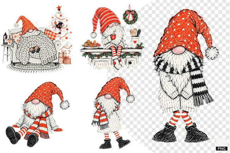 Christmas Gnomes Clipart